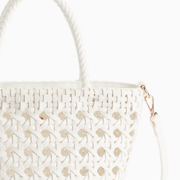 LC White Woven Mini Tote Bag - Picture 6 of 7